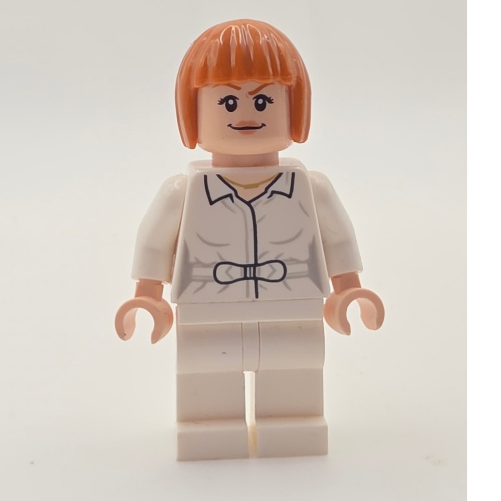 LEGO Minifigure Claire Dearing White Suit Orange Hair Good Jurrasic Park World